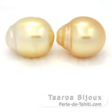 Lot of 2 Australian Pearls Ringed C 13.2 and 13.4 mm