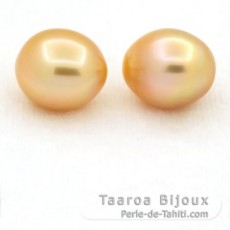 Lot of 2 Australian Pearls Semi-Baroque C 10.5 and 10.6 mm