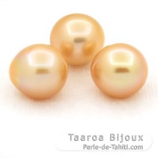 Lot of 3 Australian Pearls Semi-Baroque C from 10.1 to 10.4 mm