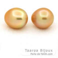 Lot of 2 Australian Pearls Semi-Baroque C from 12.3 to 12.4 mm