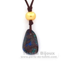 Australian Boulder Opal - 4.5 carats and 1 Australian Pearl Semi-Baroque B 8.9 mm