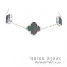Rhodiated Sterling Silver Bracelet and Tahitian Mother-of-Pearl