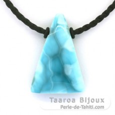 Cotton Necklace and 1 Larimar - 35 x 24 x 9.5 mm - 11.7 gr