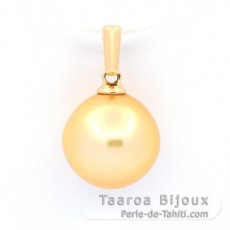 18K solid Gold Pendant and 1 Australian Pearl Semi-Baroque B/C 10.8 mm