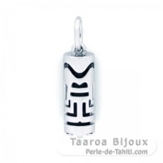 Silver and Black Agate Tiki - 15 mm - Abundance