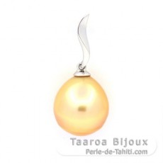 18K solid Gold Pendant and 1 Australian Pearl Semi-Baroque C 12.1 mm