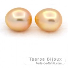 Lot of 2 Australian Pearls Semi-Baroque CD 10.1 and 10.3 mm