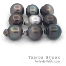 Lot of 9 Tahitian Pearls Semi-Baroque CD from 12 to 12.4 mm