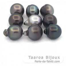 Lot of 9 Tahitian Pearls Semi-Baroque CD from 12 to 12.4 mm