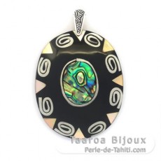 Mother-of-Pearl, Abalone and silver pendant