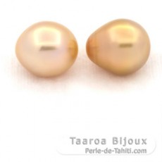Lot of 2 Australian Pearls Semi-Baroque C 10.1 et 10.7 mm