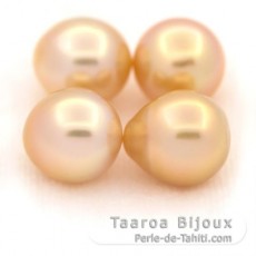 Lot of 4 Australian Pearls Semi-Baroque C from 10.5 to 10.6 mm