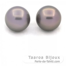 Lot of 2 Tahitian Pearls Round C 11.9 mm