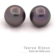 Lot of 2 Tahitian Pearls Round C 11.9 mm
