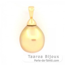 18K solid Gold Pendant and 1 Australian Pearl Semi-Baroque B 11.9 mm