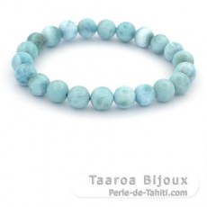 Bracelet of 22 Larimar Beads - 7.8 to 8.3 mm - 17 cm - 17 gr