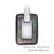 Tahitian Mother-of-Pearl Pendant and Rhodiated Sterling Silver