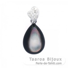 Tahitian Mother-of-Pearl Pendant and Rhodiated Sterling Silver