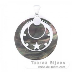 Tahitian Mother-of-Pearl Pendant and Rhodiated Sterling Silver