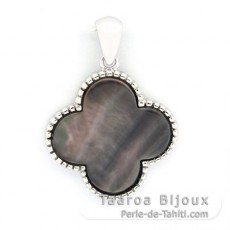 Tahitian Mother-of-Pearl Pendant and Rhodiated Sterling Silver