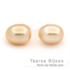 Lot of 2 Australian Pearls Semi-Baroque B 9.5 mm