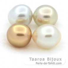 Lot of 4 Australian Pearls Semi-Baroque BC from 11.1 to 11.4 mm