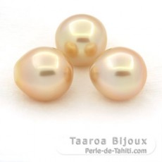 Lot of 3 Australian Pearls Semi-Baroque C 11.5 to 11.8 mm