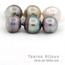 Lot of 6 Tahitian Pearls Ringed C from 11 to 11.4 mm