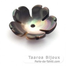 Flower of Tahitian mother-of-pearl - Diameter: 12 mm