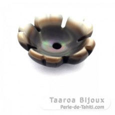 Flower of Tahitian mother-of-pearl - Diameter: 10 mm