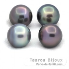 Lot of 4 Tahitian Pearls Semi-Baroque C from 12.2 to 12.4 mm