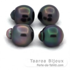 Lot of 4 Tahitian Pearls Semi-Baroque C from 11.7 to 11.9 mm