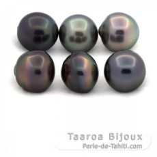 Lot of 6 Tahitian Pearls Semi-Baroque C from 11.6 to 11.8 mm