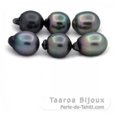 Lot of 6 Tahitian Pearls Semi-Baroque B/C from 11.5 to 11.9 mm