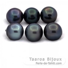 Lot of 6 Tahitian Pearls Semi-Baroque C from 12 to 12.4 mm