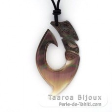 Mother-of-Pearl Pendant and Leather Necklace