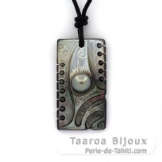 Mother-of-Pearl pendant and 1 Tahitian Pearl Semi-Baroque C 7.9 mm