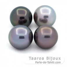 Lot of 4 Tahitian Pearls Round C from 11.1 to 11.3 mm