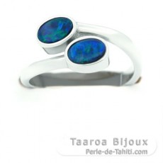 Sterling Silver Ring and 2 Australian Opals