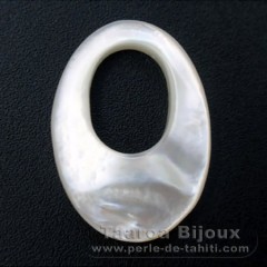 Mother-of-pearl oval shape - 28 x 20 x 4.2 mm