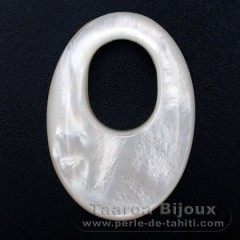 Mother-of-pearl oval shape - 35 x 25 mm