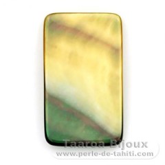 Tahitian mother-of-pearl rectangle shape - 27 x 16 mm