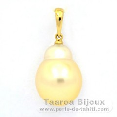 18K solid Gold Pendant and 1 Australian Pearl Semi-Baroque B 12 mm