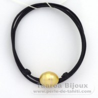Waxed cotton Necklace and 1 Australian Pearl Ringed C 12.9 mm