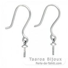 Earrings for pearls from 8 to 14 mm - Rhodiated Silver .925