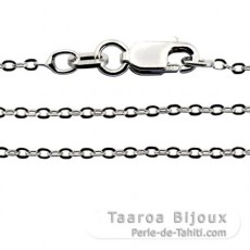 Rhodiated Sterling Silver Chain - Length = 40 cm - 16'' / Diameter = 1.3 mm