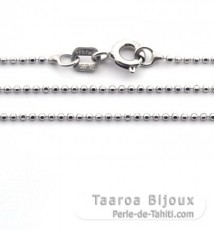 Rhodiated Sterling Silver Chain - Length = 50 cm - 20'' / Diameter = 1 mm