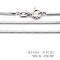 Rhodiated Sterling Silver Chain - Length = 40 cm - 16'' - Diameter = 1.2 mm