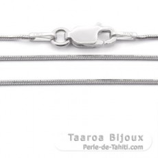Rhodiated Sterling Silver Chain - Length = 45 cm - 18'' - Diameter = 0.9 mm