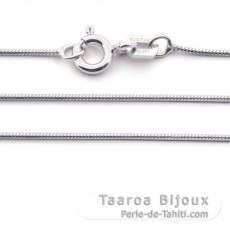 Rhodiated Sterling Silver Chain - Length = 45 cm - 18'' / Diameter = 0.7 mm